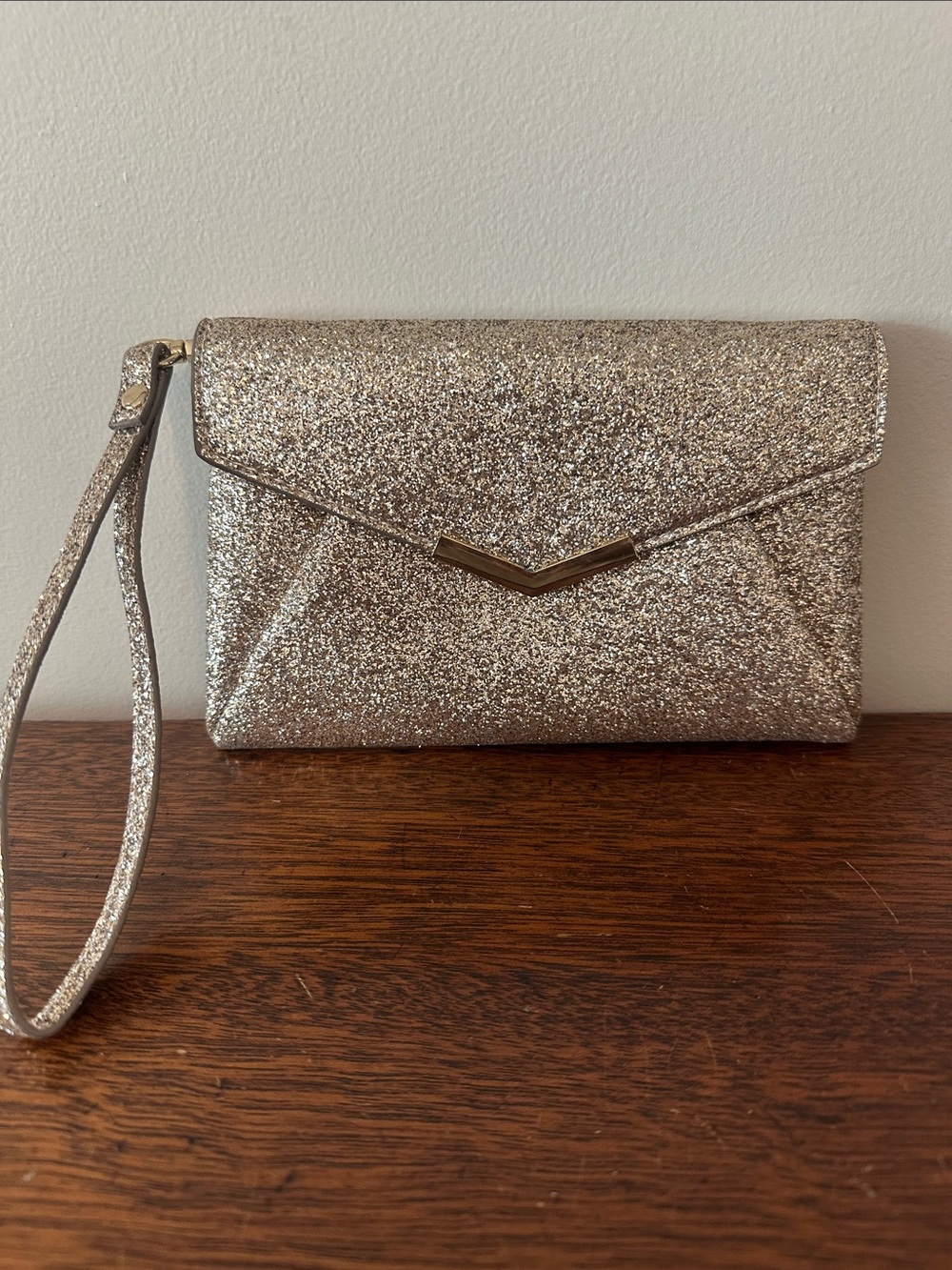 Glitter Envelope Wristlet Clutch - Gold